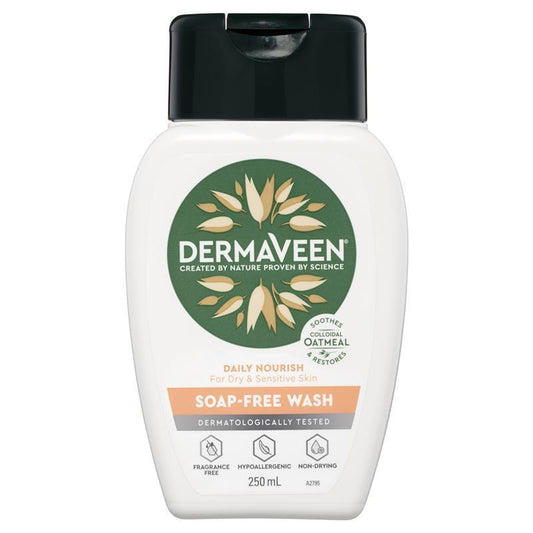 DermaVeen Hypoallergenic Soap-Free Cleanser 250mL for Dry & Sensitive Skin