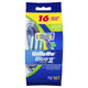 Gillette Blue II Pivot Plus Disposable Razors, 16-Pack, Chromium-Coated