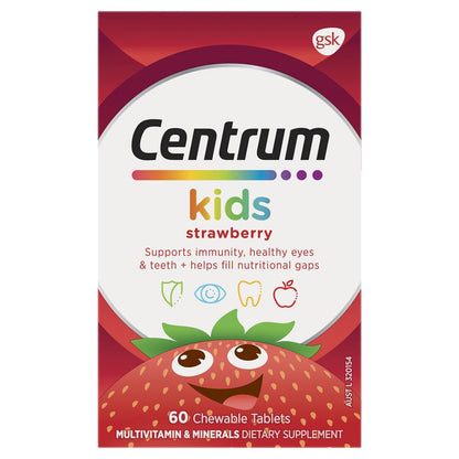 Centrum Kids Multivitamin Strawberry, 60 Chewable Tablets for 3+