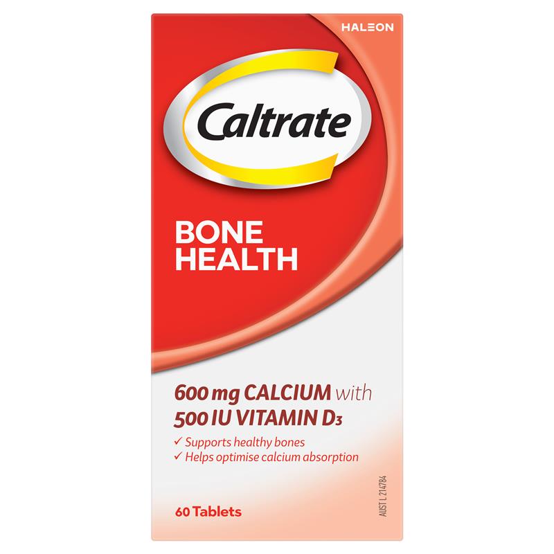 Caltrate Bone Health 600mg Calcium & 500IU Vitamin D – 60 Tablets