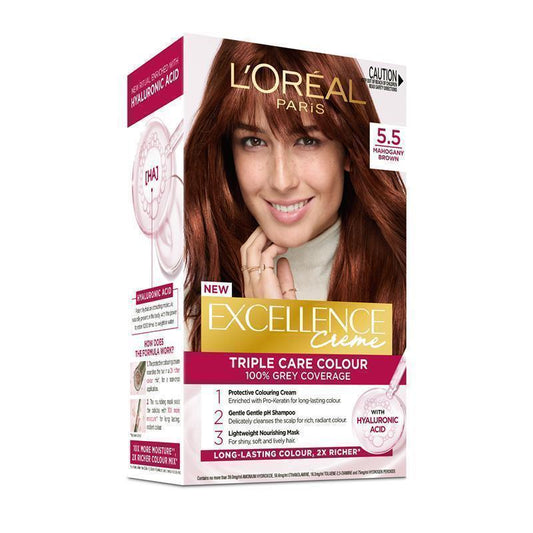 L'Oreal Excellence Creme 5.5 Mahogany Brown Hair Colour - 1 Pack - Auzzi Store