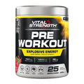 Vital Strength Pre Workout Powder - Raspberry Rush 225g | Explosive Energy