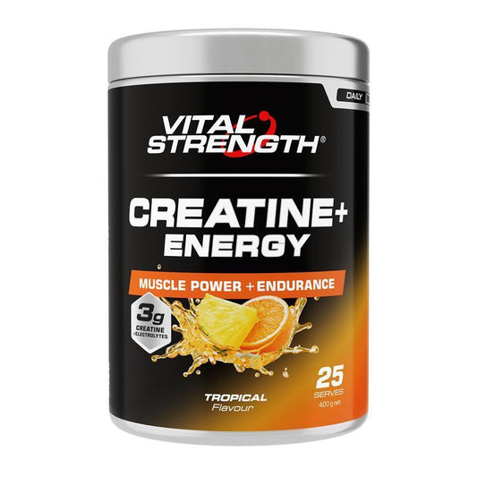 VitalStrength Creatine + Energy - Tropical 400g | Boost Energy & Strength