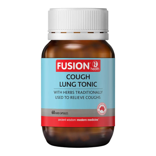 Fusion Cough Lung Tonic 60 Vegetarian Capsules - Herbal Relief for Coughs