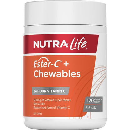Nutra-Life Ester C Chewables 120 Tablets - Natural Immunity Support-Auzzi Store