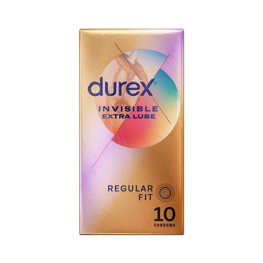Durex Invisible Extra Lube Ultra-Thin Condoms, 10 condome - Auzzistore