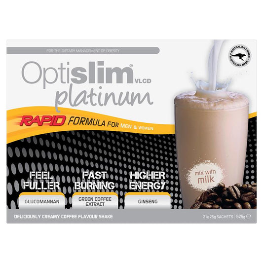 Optislim VLCD Platinum Coffee Shake - 21x25g Sachets-Auzzi Store