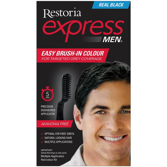 Restoria Express for Men - Black 90g: Brush Away Grey in 5 Minutes-Auzzi Store