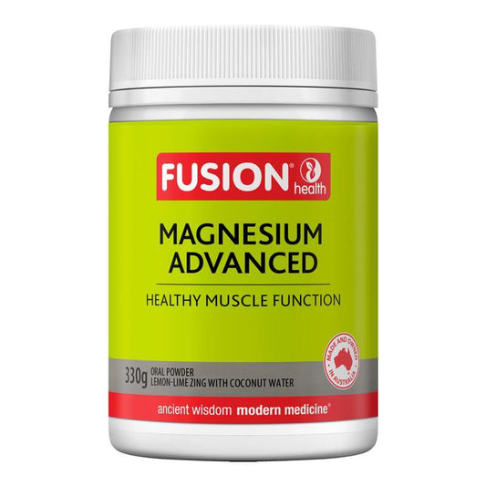 Fusion Magnesium Advanced Powder Lemon-Lime 330g with B Complex - Auzzistore