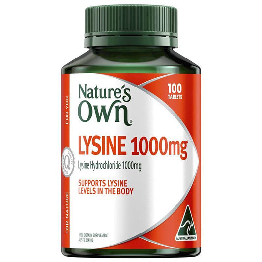 Nature's Own Lysine 1000mg – 100 Tablets for Collagen & Protein Support
