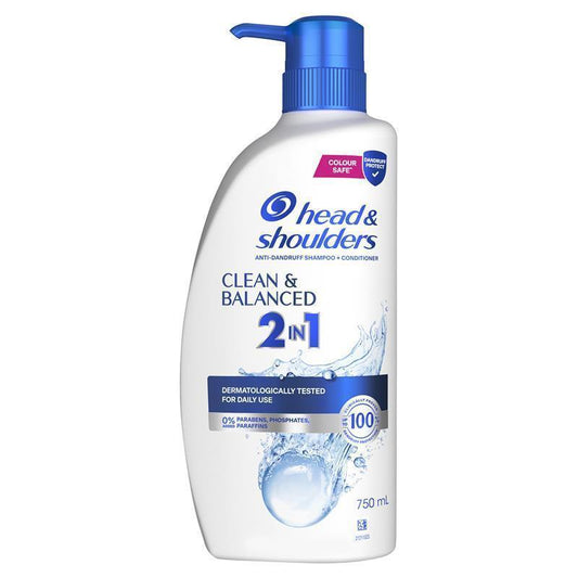 Head & Shoulders Clean & Balanced 2in1 Shampoo & Conditioner - 750ml
