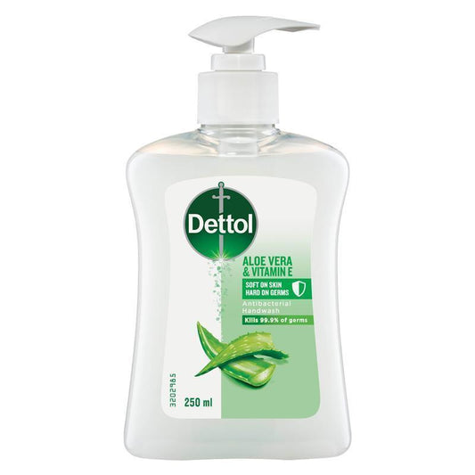 Dettol Antibacterial Hand Wash Pump - Aloe Vera & Vitamin E 250mL-Auzzi Store