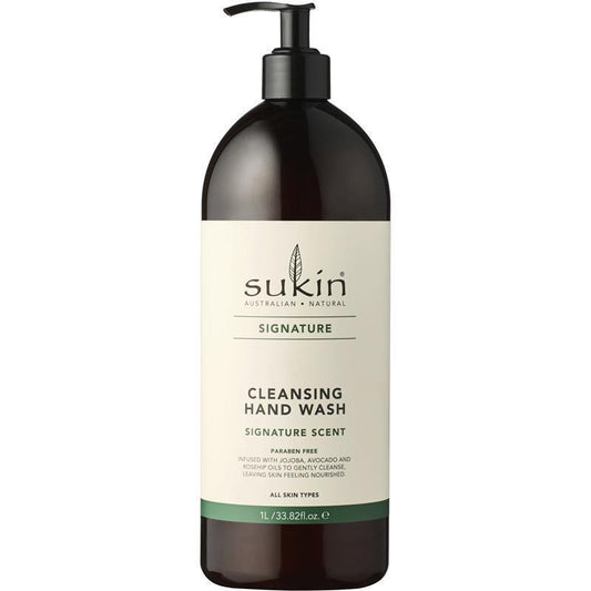 Sukin Signature Cleansing Hand Wash Pump 1 Litre - Nourishing Cleanser-Auzzi Store