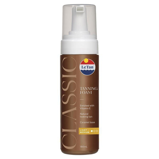 Le Tan Classic Tan Self Tanning Foam Light Medium - 180ml for a Subtle Glow