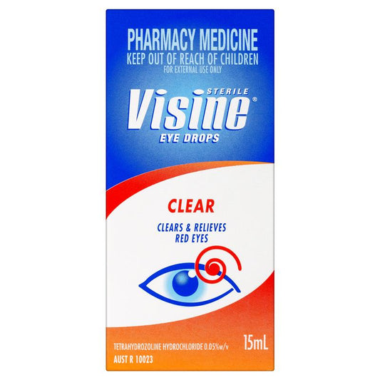 Visine Clear Eye Drops 15mL - Quick Relief for Red, Irritated Eyes-Auzzi Store