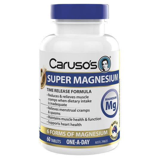 Caruso's Super Magnesium 300mg, 6 Forms, Time Release, 60 Tablets - Auzzistore