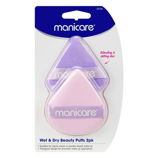 Manicare Wet & Dry Beauty Puffs - 2 Pack for Flawless Makeup