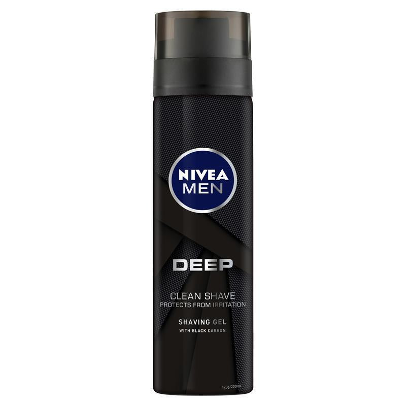 NIVEA MEN Charcoal Deep Shave Gel 200ml – Smooth Glide