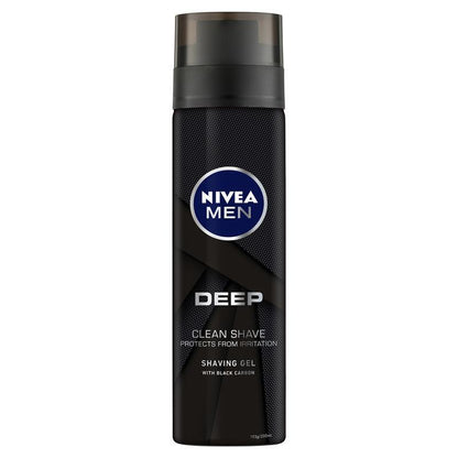 NIVEA MEN Charcoal Deep Shave Gel 200ml – Smooth Glide