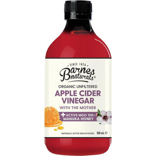 Barnes Naturals Apple Cider Vinegar with Mother & Manuka MGO100+ 500ml - Auzzistore