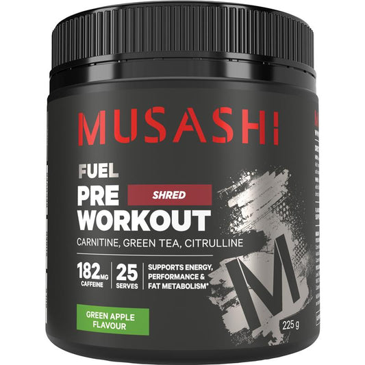 Musashi Pre Workout Shred Green Apple - 225g