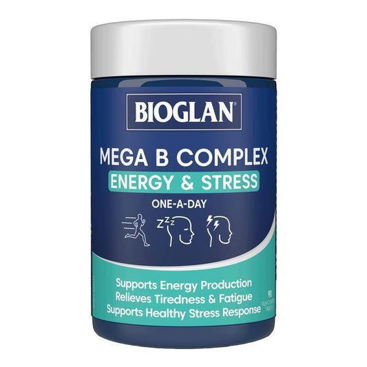 Bioglan Mega B Complex 90 Tablets – Energy, Stress & Immune Support, Vegan