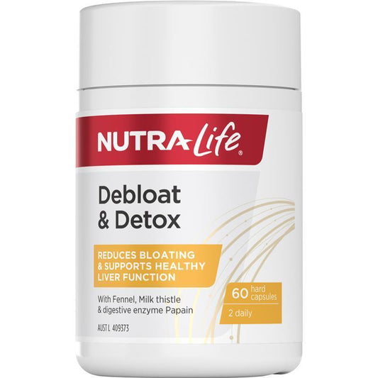 Nutra-Life Debloat & Detox 60 Capsules - Digestive Health Support