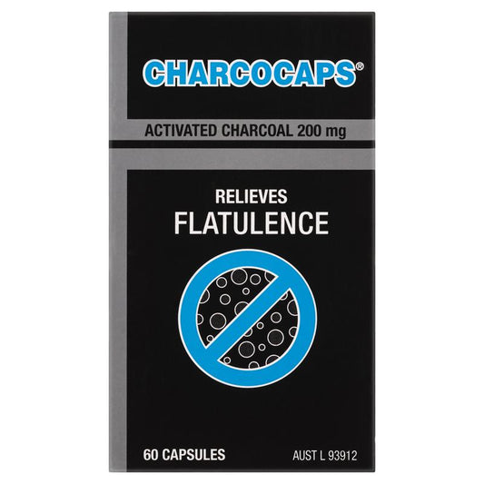 Charcocaps 200mg - 60 Activated Charcoal Capsules-Auzzi Store