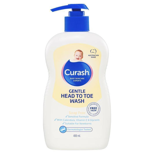 Curash Gentle Head To Toe Wash 400ml - Soap-Free & Mild Formula