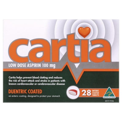 Cartia 100mg Low Dose Aspirin Tablets - 28 Count