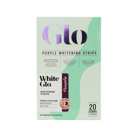 White Glo Purple Teeth Whitening Strips 20 Strips - Professional Whitening at Home