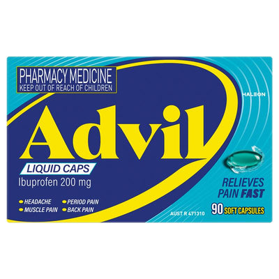 Advil Ibuprofen Pain Relief 90 Liquid Capsules for Fast Relief