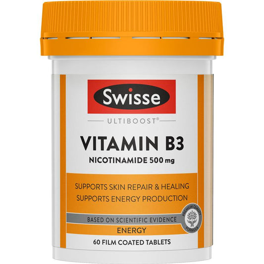 Swisse Ultiboost Vitamin B3 60 Tablets - Premium Skin & Energy Support-Auzzi Store