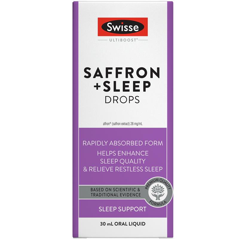 Swisse Ultiboost Saffron Sleep Drops 30ml with Hops & Passionflower