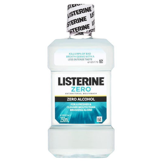 Listerine Zero Alcohol Antibacterial Mouthwash - 250mL for Fresh Breath-Auzzi Store