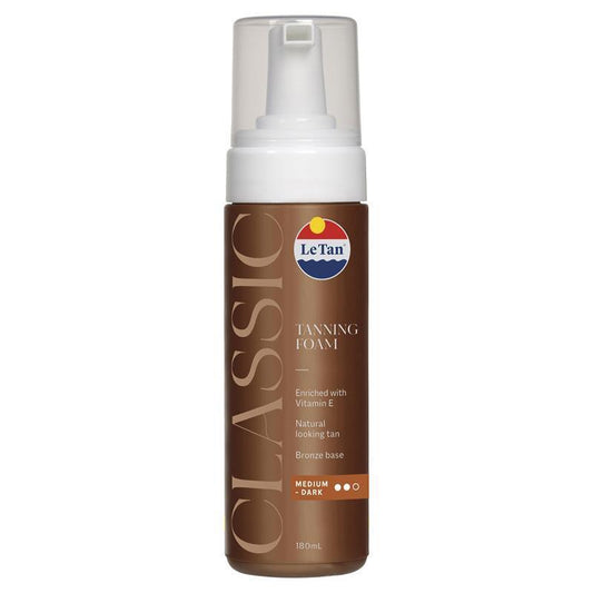 Le Tan Classic Tan Self Tanning Foam Medium Dark - 180ml for a Deep Glow