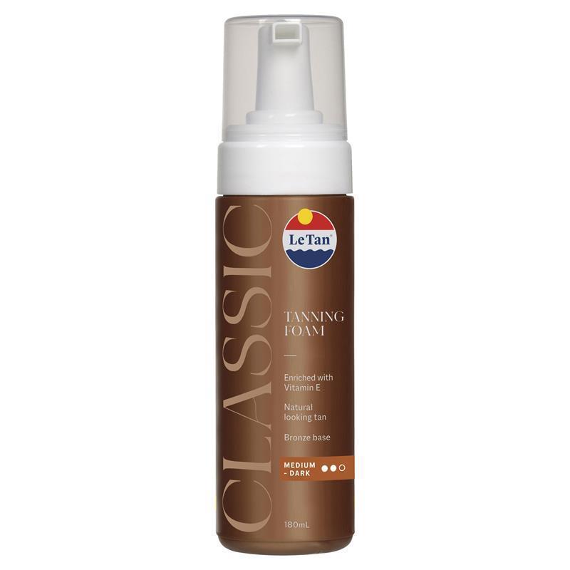 Le Tan Classic Tan Self Tanning Foam Medium Dark - 180ml for a Deep Glow