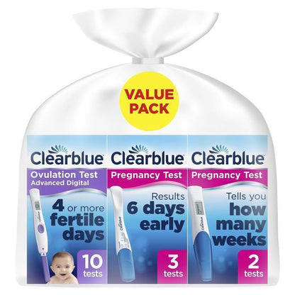 Clearblue Plan+Check+Date Value Pack – 10 Ovulation & 5 Pregnancy Tests