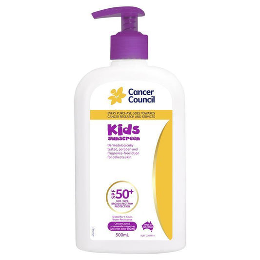 Cancer Council SPF 50+ Kids Sunscreen 500ml Pump - Gentle Protection for Children-Auzzi Store