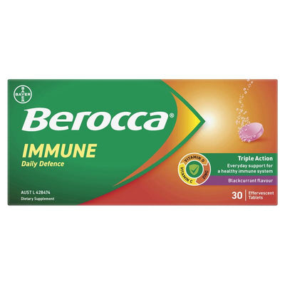 Berocca Immune Defence Blackcurrant – Vitamin C, D & Zinc, 30 Tablets