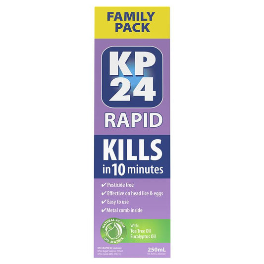 KP24 Rapid Head Lice & Nit Treatment Family Pack - 250ml-Auzzi Store