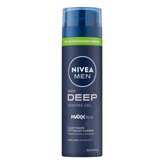 NIVEA MEN Charcoal Deep Shave Gel 200ml – Smooth Glide - Auzzistore
