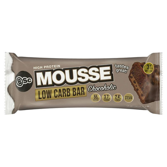 BSc High Protein Low Carb Mousse Protein Bar Chocoholic 55g - Indulgent Protein Snack - Auzzistore