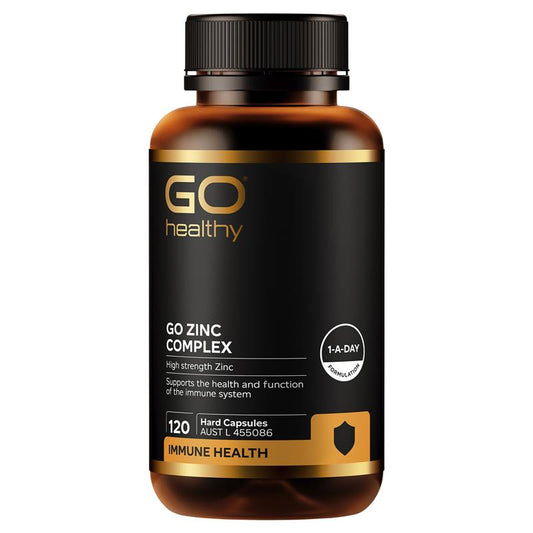 GO Healthy Zinc Complex 120 Veg Capsules – Immune & Skin Support