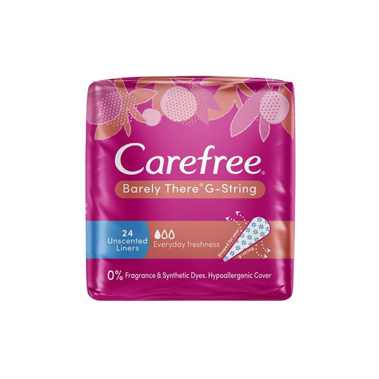 Carefree Barely There G-String Unscented Panty Liners - 24 Pack for Ultimate Comfort - Auzzistore