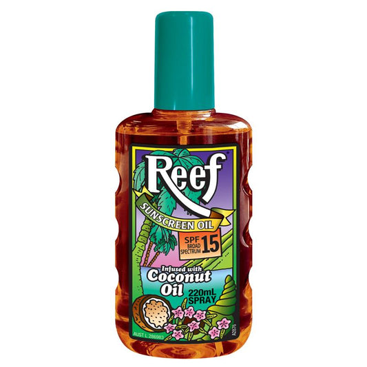 Reef Coconut Oil SPF 15+ Moisturising Oil Spray 220ml - Gentle Sun Protection - Auzzi Store