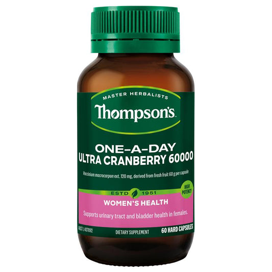 Thompson's Cranberry One-A-Day 60 Capsules – UTI & Bladder Support