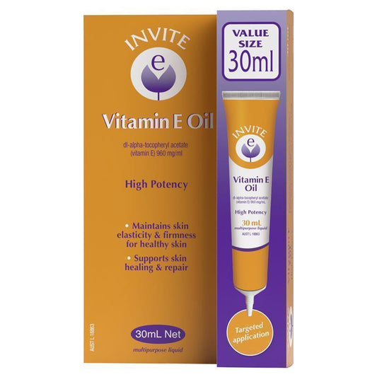 Invite E Vitamin E Pure Oil - 30ml for Skin Health-Auzzi Store
