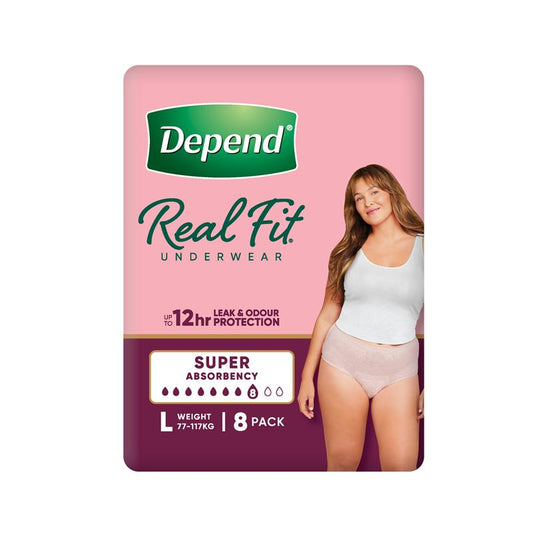 Depend Women Real Fit Underwear - Super Large 8 Pack for Maximum Absorbency-Auzzi Store