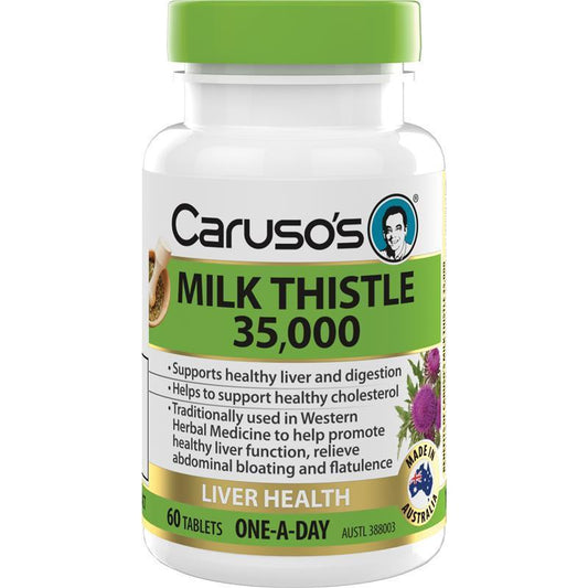 Carusos Milk Thistle & Globe Artichoke Supplement 60 Tablets